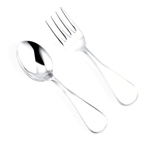 UNICORNJ Sterling Silver Baby Spoon Fork Set Personalized Engravable | Complete with Gift Box | Keepsake Gift for Baby | Made in Italy