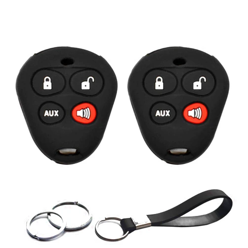 INFIPAR 2pcs Compatible with Viper Python Avital Valet Auto Mate Smart 4 Buttons Key Fob Cover Case Key Chain Protector Keyless Entry Remote Holder