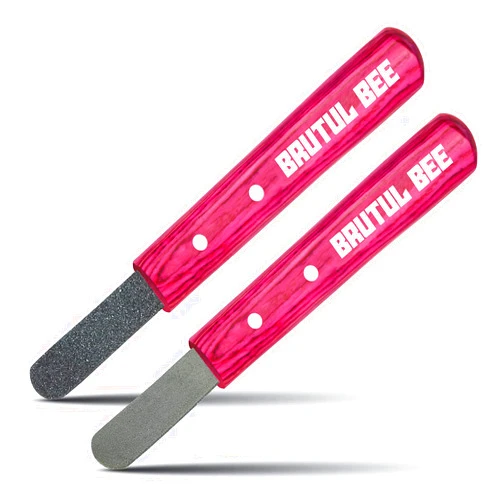 BRUTUL FIGHT Brutul Bee Stripping Metal Stone Diamond Edged for Dogs, Cats & Pets with Wooden Handle (PINK)