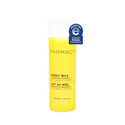 Farmacy Honey Milk Face Essence - Hydrating Milky Toner with Honey, Ceramides + Chamomile - Helps Strengthen Skin Barrier + Replenish Moisture - Soothing + Calming Skincare (50ml)