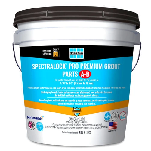 LATICRETE SPECTRALOCK PRO Premium® Durable Stain Proof High Performance East to Use Non Sag Epoxy Tile Grout Mini Parts A&B, 2lb