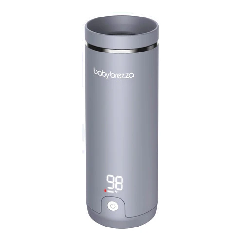Baby Brezza Superfast Travel Baby Bottle Warmer - Portable Breastmilk Warmer and Formula Warmer - Safe, Even Heating - Up to 9oz - No Adapters, Grey