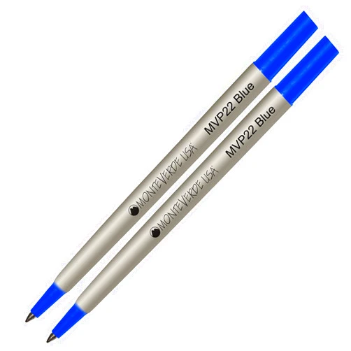 Lanier Pens Lanier Combo Pack - 2 Pack - Monteverde Rollerball P22 Paste Ink Refill Compatible with Most Parker Style Rollerball Pens - Blue (Fine Tip 0.6mm)