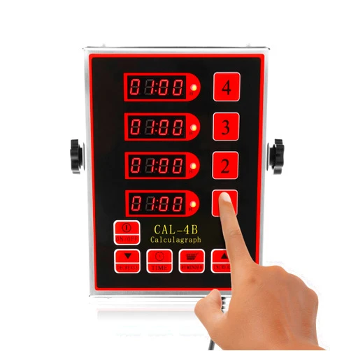 BEAMNOVA 4 Channel Digital Kitchen Timer Cooking Loud Alarm Stainless Steel Clock Hours and Minutes Seconds Volume Control Electronic Calculator