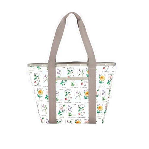 LeSportsac Garden Grows Everyday Zip Tote Handbag/Travel Bag, Style 3867/Color E701, Romantic Blooms, Juicy Strawberries & Verdant Greenery, A Garden of Botanic Beauties Evokes Renewal