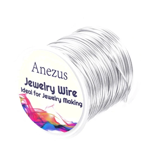 Anezus 18 Gauge Jewelry Wire for Jewelry Making, Anezus Craft Wire Tarnish Resistant Copper Beading Wire for Jewelry Making Supplies and Crafting (18 Gauge, Silver)