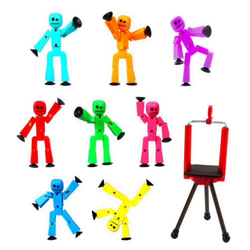 Zing Stikbot 8 Solid Pink/Yellow/Light Blue/Green/Dark Blue/Purple/Orange/Red Color and Red Tripod (TST888SCTP)