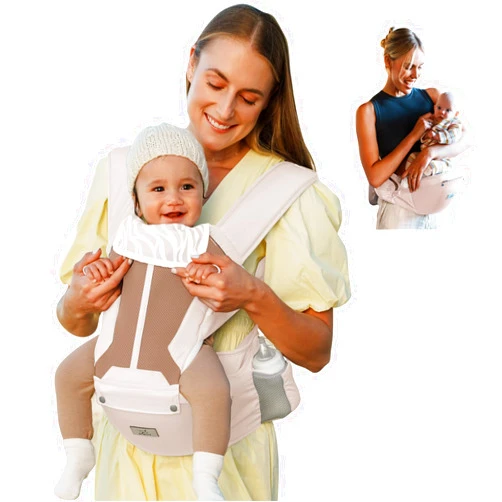 MOMTORY Baby Carrier Newborn to Toddler, 6-in-1 Baby Carrier, Adjustable Detachable Infant Baby Hip Seat Carrier for 7-50lbs
