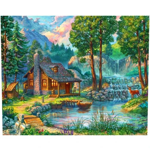 Vermont Christmas Company House by The Lake Jigsaw Puzzle 1000 Piece