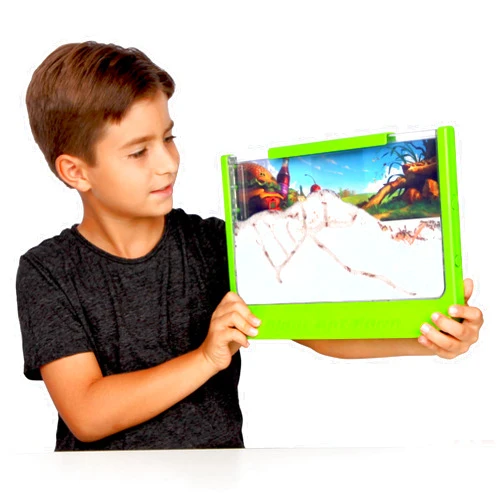 Basic Fun Uncle Milton Giant Ant Farm - Large Viewing Area - Care for Live Ants - Nature Learning Toy - Science DIY Toy Kit - Great Gift for Boys & Girls, Green
