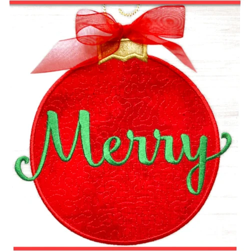 Pickle Pie Designs Christmas Ornament Appliques Machine Embroidery Pattern