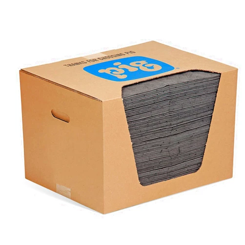 PIG New Pig MAT240 Premium Absorbent Mat Pads | 100 Oil Heavyweight Absorbent Pads | The Original PIG Mat | 15