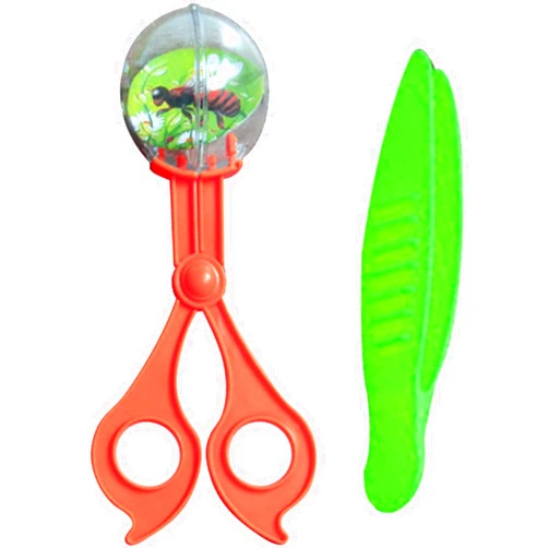 Juroicessry 2Pcs Orange and Green Nature Exploration Toys Bug Insect Catcher Scissors Tongs Tweezers Clamp Cleaning Tool Kids Toy