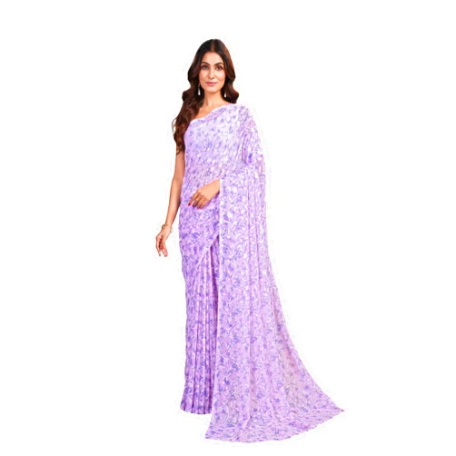 Garden Vareli Summer Roganza Viscose Brasso Floral Print Saree