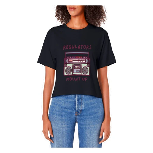 Regulators Mount Up Lyrics Regulators Mount Up 90s Old School Hip-Hop Lyrics Women's Crop Top