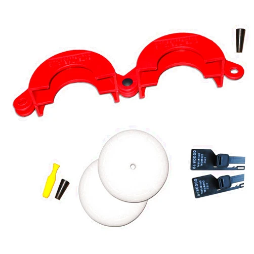 Generic Drum Lock Safety Clamp, Starter Kit, Red, Standard Chemical Filter