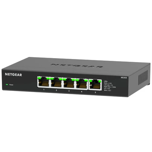 NETGEAR 5-Port Multi-Gigabit Ethernet Unmanaged Network Switch (MS305) - with 5 x 1G/2.5G, Desktop or Wall Mount, and Limited 3 Year Protection, Black