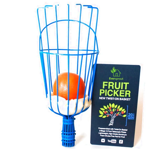 EVERSPROUT Twist-On Fruit Picker Basket, Twists onto Standard US Threaded Pole (3/4-inch ACME), Fruit Picker Head Basket, Fruit Harvesting Tool, Apple, Mango Picker etc. (Head Only, Pole Not Included)