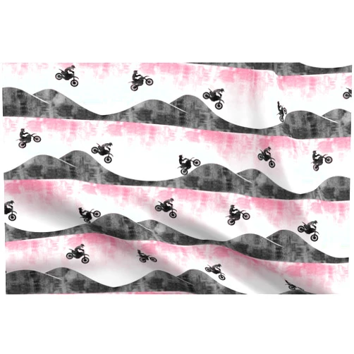 Spoonflower Fabric - Dirt Bike Pink Girl Motorcycle Printed on Petal Signature Cotton Fabric Fat Quarter - Sewing Quilting Apparel Crafts Decor