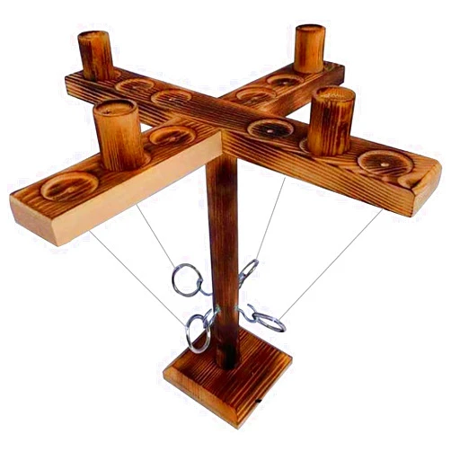 WeiDu77 Ring Hook Toss Game, Ring toss Games Wooden Hook Tossing Game with Shot Ladder for Party Outdoor Handmade Handheld Ring Hook Fast-Paced Family Interactive Gaming Toys