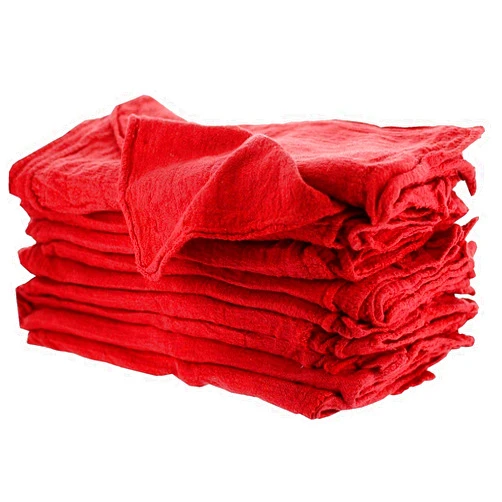 MIMAATEX Shop Towels A Grade- Pack-14x14 Inch-New 100% Cotton (Red, 1000)
