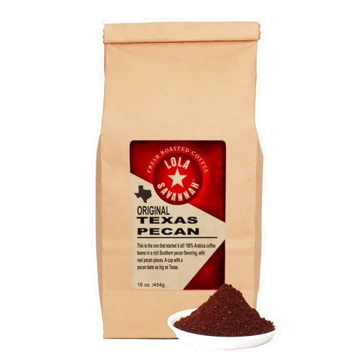 Lola Savannah Texas Pecan Ground Caffeinated Coffee, 1lb