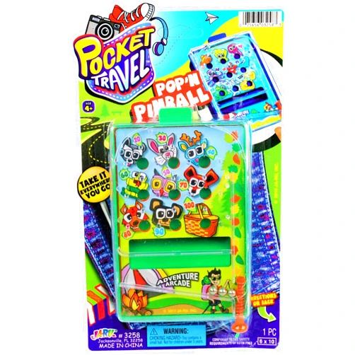 JA-RU Mini Pocket Size Pinball Game (1 Toy) Handheld Arcade Toy for Kids. Classic Retro Tabletop Games & Vintage Toys. Old Fashioned Party Favors Easter Basket. 3258-1