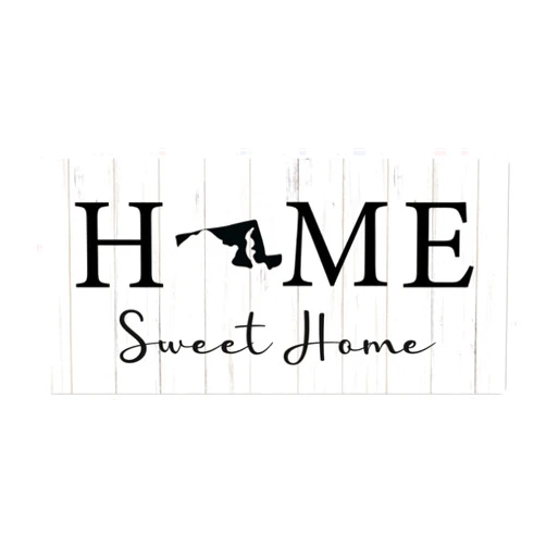 Alioyoit Farmhouse Wooden Sign Home Sweet Home Maryland State Retro Wood Welcome Sign Rustic Wood Door Hanger Plaque Door Hanger Plaque Wall Decorations for Cabin Patio 8x16 Inch