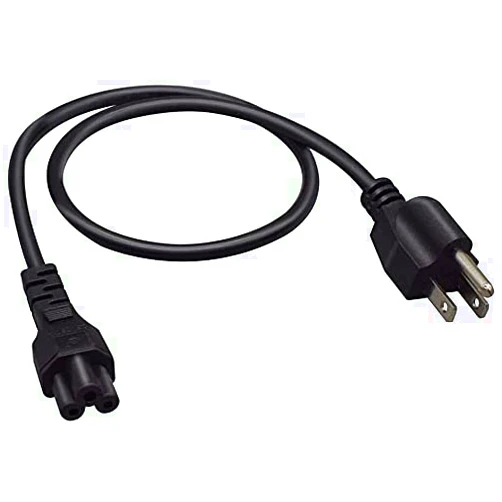 Toptekits Toptekit US 3 Prong Mickey Mouse Power Cord AC Power Short Cord,USA Nema 5-15P Male to IEC320 C5 Female Laptop Power Cable,3-Prong Notebook/Laptop AC Power Cord IEC320 C5 to NEMA 5-15P (2ft/60cm)