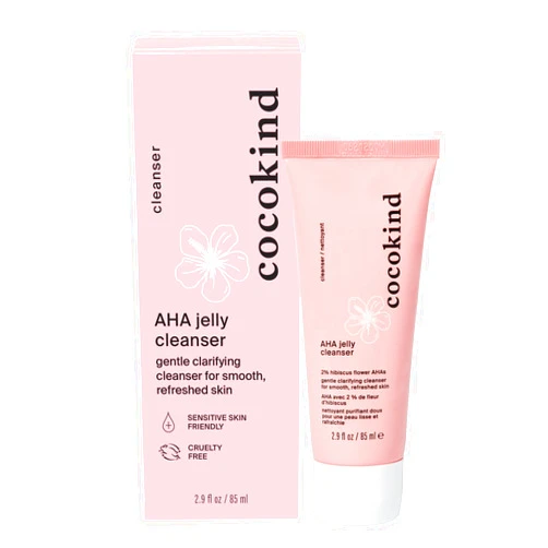 Cocokind AHA Jelly Cleanser, Gentle Face Wash and AHA BHA Cleanser with Hyaluronic Acid, Exfoliating Face Wash for Oily Skin
