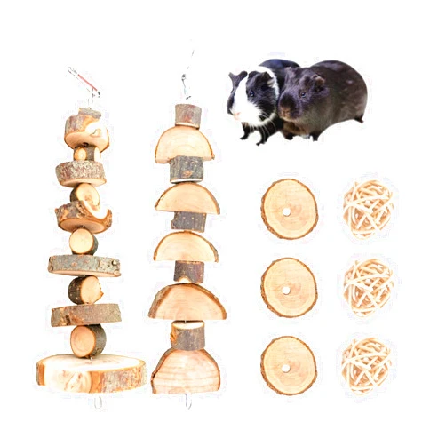 S-Mechanic Bunny Chew Toys Natural Apple Wood Small Animal Chew Toys for Rabbits Chinchilla Hamsters Guinea Pigs Gerbils (Pack 1)