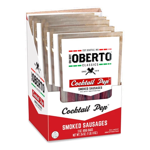 Oberto Oh Boy! Oberto Classics Cocktail Pep Smoked Sausages, 3 Ounce (Pack of 8)