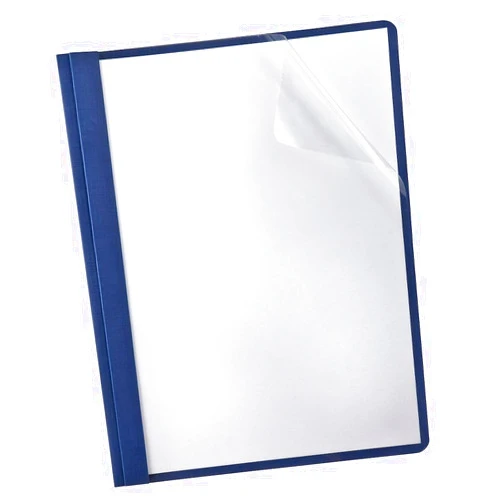 Oxford Linen Clear Front Report Cover, Navy, Letter Size, 5 per Pack, (50443)