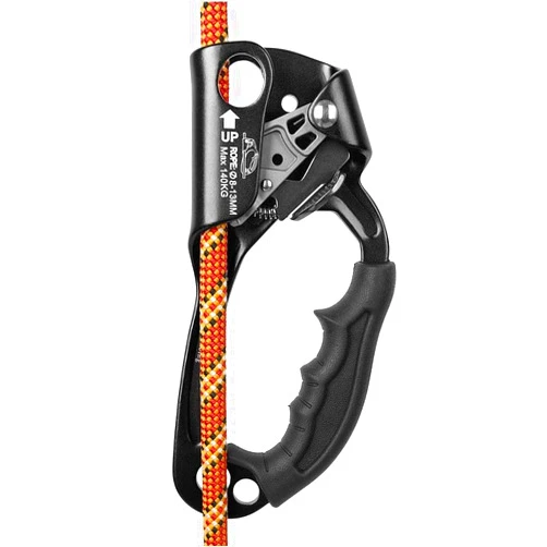 SZCQ SRT Climbing Hand Ascender Aviation Light Alloy Mountaineering Rock Ergonomic Rappelling Gear Equipment Left Handled Ascender Arborist Tree Climber Rigging