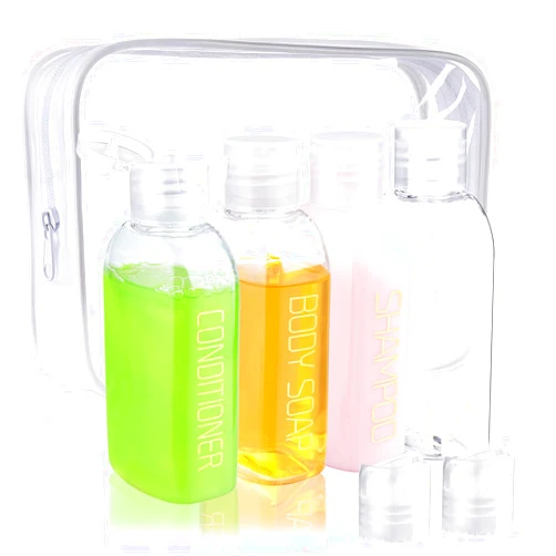 Cosywell Leakproof Squeeze Bottles Travel Kit - 4pc 3.4 oz TSA Approved for Shampoo, Conditioner and Toiletries
