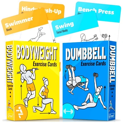 GRAND BASICS [2-PACK] Bodyweight & Dumbbell Workout Cards - Large Size 5