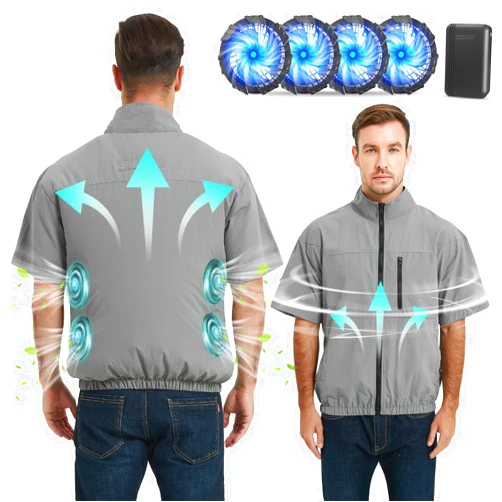 Foiueyga Cooling Vest for Men with 10000mAh Battery Pack, 4PCS Fan 7.4V Electric Cooling Air-Conditioned Clothing Vest Jacket