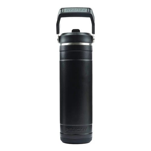 HydrationHub USA Pelican Hydration Pelican Pacific™ 26 oz Vacuum Insulated Tumbler - Recycled Stainless Steel Double Wall Travel with Dual Lid, Powder Coated Insulated Water Bottle For Cold Drinks, Jet Black