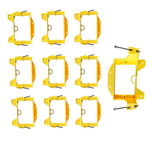 Best Mounts BestMounts - 10 Pack Nail-ON Low Voltage Mounting Brackets 1 Gang Multipurpose New Construction - Drywall Outlet Cable Wall Plate Bracket for Telephone Wire, Network Cable, HDMI, Speaker Wire
