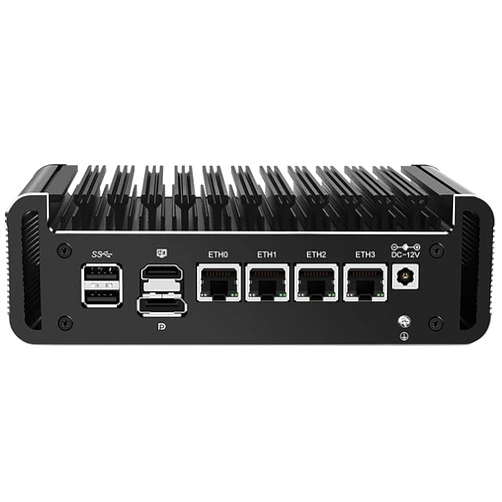 ZHIANN Firewall Micro Appliance, Fanless Mini PC Intel N100 Quad Core, VPN, Router PC, AES-NI, 4 Intel 2.5GbE I226-V LAN, 8GB DDR5 RAM 128GB SSD