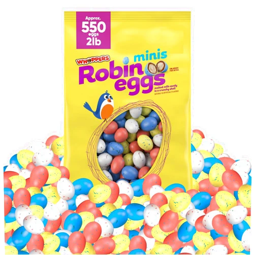 CHAIN & JO SWEETS Robin Eggs Candy - Chocolate Malted Milk Balls - 2 Pounds of Approx 550 - Easter Candy Perfect For Candy Dishes At Home & Work