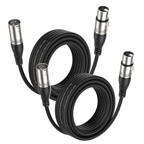 EBXYA XLR Cable 10 Ft 2 Packs - Premium Microphone Cable Patch Speaker Cable 3-Pin XLR Male to Female, Black