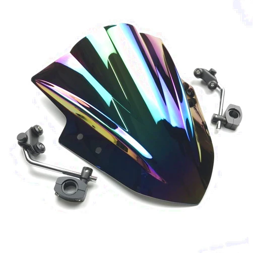 GCCZEIEOP Motorcycle Windshield Windscreen Motorcycle WindScreens Adjustable Bracket for Y&AMAHA MT125 FZ1 FZ6 FZ8 MT-01 MT03 MT07 MT09(Lridium B)