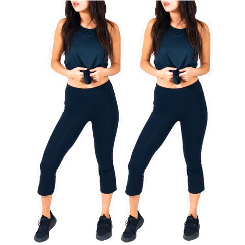 Spalding Womens Capri Leggings - High Waist Running Workout Athletic Yoga Pants - Non See Through Slim Fit and Plus Size S-3X