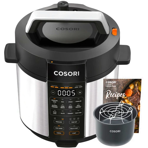 COSORI Pressure Cooker Electric 6 qt, 9-in-1 Instant Multi Kitchen Appliances, Safer Venting Design, Rice Cooker, Slow Cooking Pot, Sous Vide, Saute Pot, 1100W, Stainless Steel