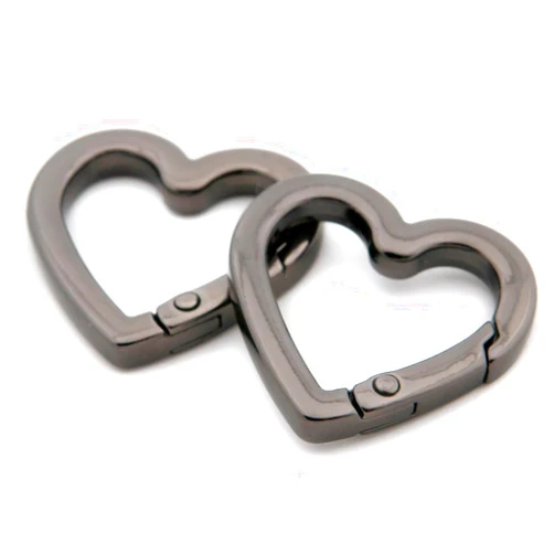 Loosco Metal Love Ring, 10PCS Spring Opening Purse Making Snap Angle-Edge Love-Rings Clip Key Ring Holder