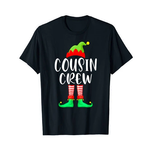 Elf Family Christmas Funny Men Women Kids Gifts Cousin Crew Shirt Cute Xmas Elf Matching Christmas Party T-Shirt