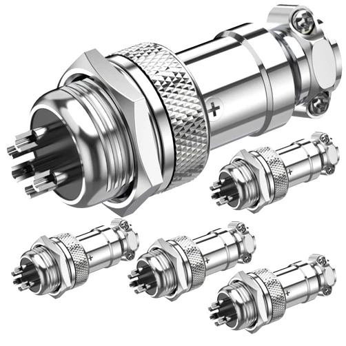 DIYhz GX16 5 Pins Panel Metal Mount Circular Metal Aviation Connector Adapter Male Female Plug Socket (5 Pcs)