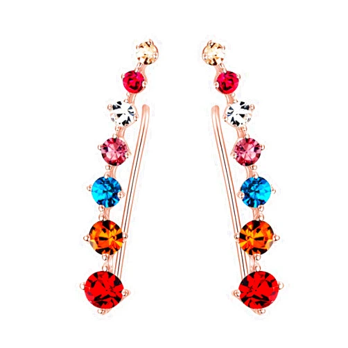 Wisslotus 14K Gold Plated Cubic Zirconia Ear Crawler Earrings Ear Cuffs Hoop Climber Cartilage Earrings Piercing CZ Hypoallergenic Earring for Women