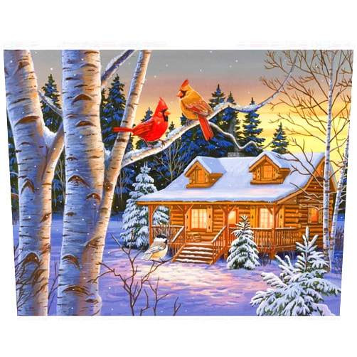 Bits and Pieces - 500 Piece Jigsaw Puzzle for Adults - Rustic Retreat - 500 pc Snowy Winter Scene Jigsaw by Artist William Vanderdasson
